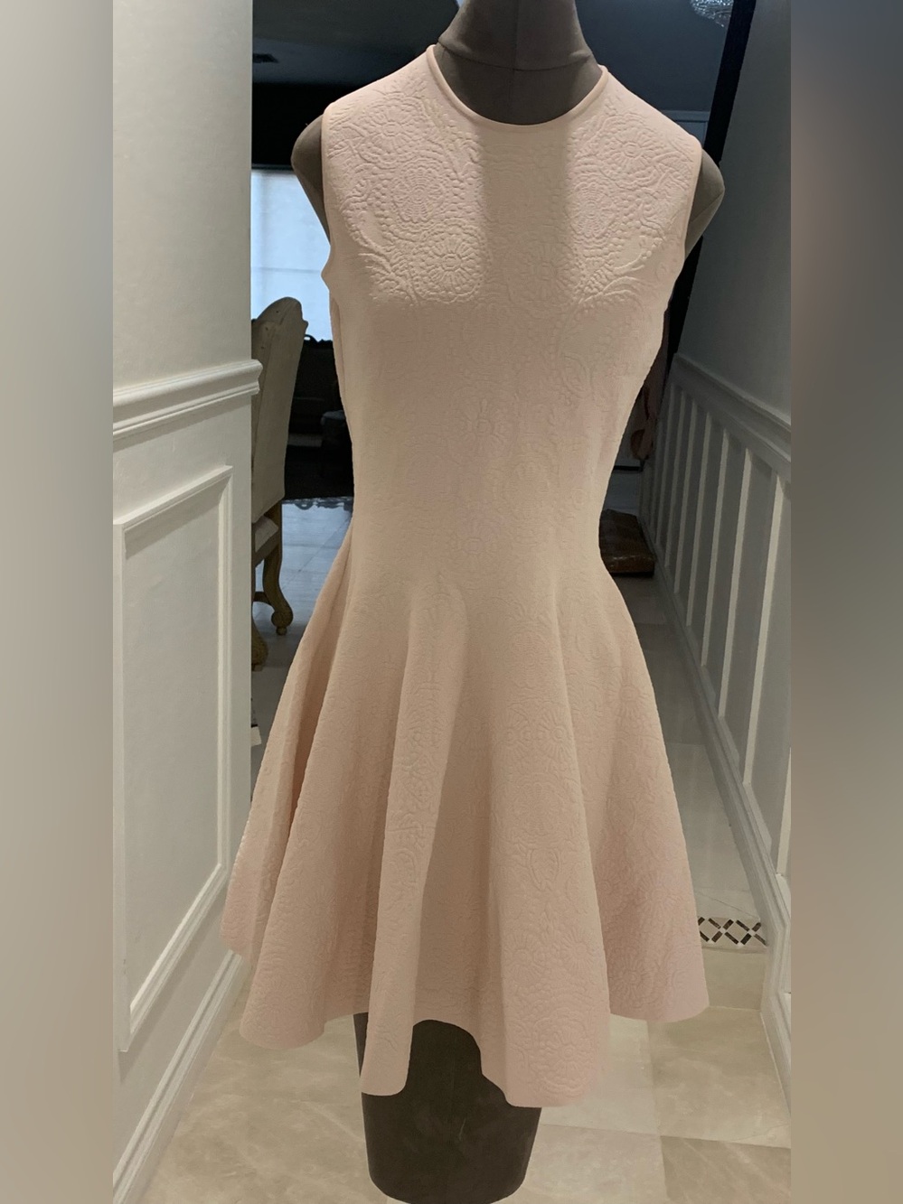 Alexander Mcqueen Light Pink Jacquard Knit Dress Size XL
